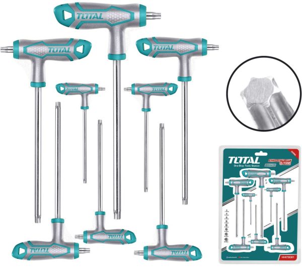 Juego Llave Macho TORX con Mango "T" (8 piezas) TOTAL THHW8083