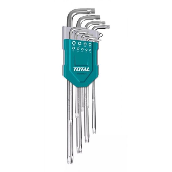 Llaves Allen Hexagonal TORX 9 Piezas Larga TOTAL THT106392