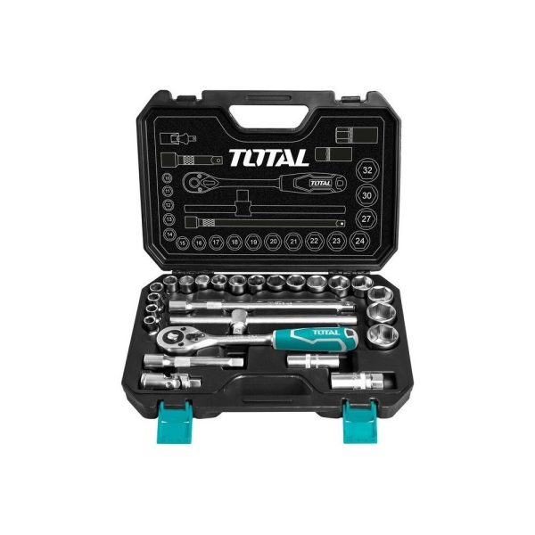Caja Herramientas 25 piezas 1/2" TOTAL THT121251