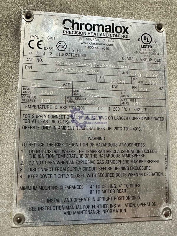 Heater CHROMALOX CXH - Image 4