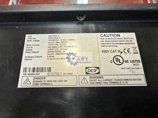DEIF power generator controller AGC GS 3.6 - Image 3