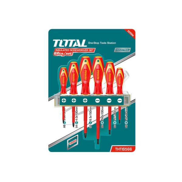 Juego de destornilladores Aislados, marca TOTAL, referencia THTI566