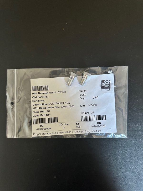 MTU 915011002102 Bolt Banjo A 2/3